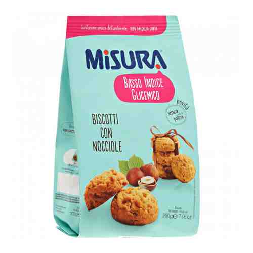 Печенье Misura Basso indice glicemico с лесным орехом 200 г арт. 3370538