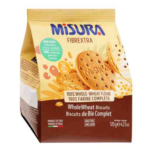 Печенье Misura из цельнозерновой пшеничной муки Fibrextra 120 г арт. 3353901