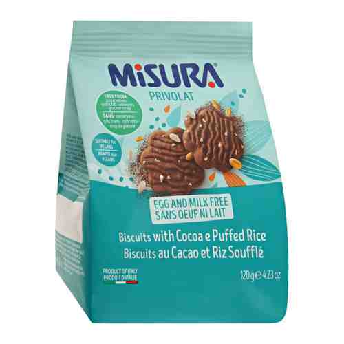 Печенье Misura с какао и воздушным рисом Privolat 120 г арт. 3353902
