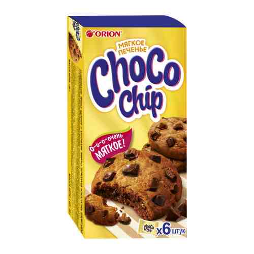 Печенье Orion Choco Chip сдобное с кусочками темного шоколада 6 штук по 20 г арт. 3408080