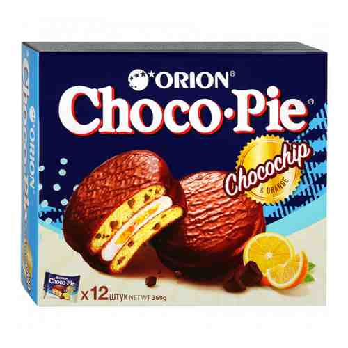 Печенье Orion Choco-Pie с кусочками шоколада и апельсином в глазури 360 г арт. 3372423