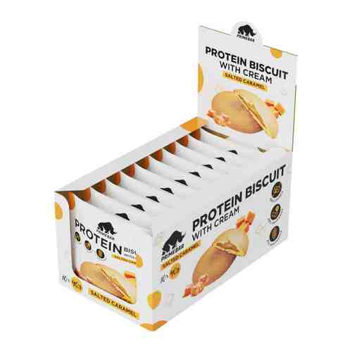 Печенье Primebar протеиновое Biscuit с начинкой со вкусом Соленая карамель 10 штук по 40 г арт. 3488056