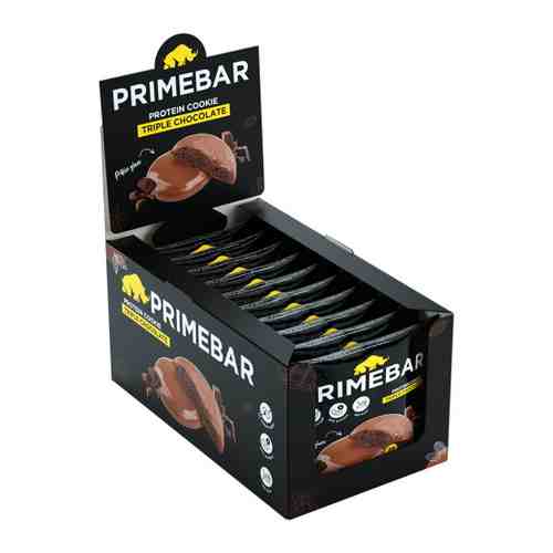 Печенье Primebar протеиновое со вкусом Тройной шоколад 10 шук по 35 г арт. 3488039