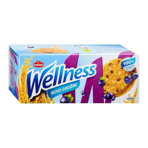 Печенье Wellness цельнозерновое с изюмом и витаминами 210 г арт. 3422993