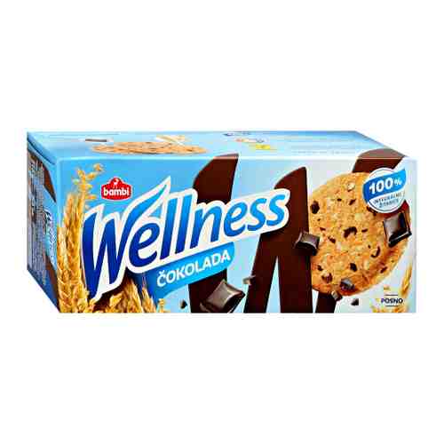 Печенье Wellness цельнозерновое с шоколадом и витаминами 210 г арт. 3422995