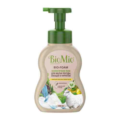 Пена для мытья посуды BioMio BIO-FOAM Экологичная концентрированная с экстрактом хлопка и маслом лемонграсса 350 мл арт. 3510991