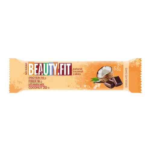 Пирожное Beauty Fit протеиновое низкоуглеводное кокосовое и шоколадными чипсами 66 г арт. 3521047