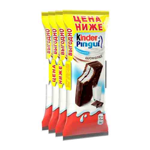 Пирожное Kinder Pingui бисквитное шоколад 29.3% 4 штуки по 30 г арт. 3371278