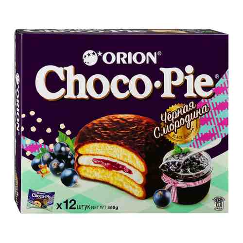 Пирожное Orion Choco Pie Черная смородина 12 штук по 30 г арт. 3408075