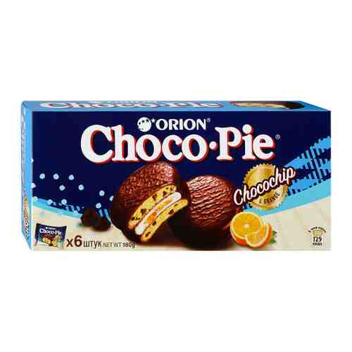 Пирожное Orion Choco Pie Chocochip с кусочками шоколада 6 штук по 30 г арт. 3417286