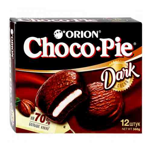 Пирожное Orion Choco-Pie Dark 12 штук по 30 г арт. 3359568