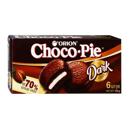 Пирожное Orion Choco Pie Dark 6 штук по 30 г арт. 3417285