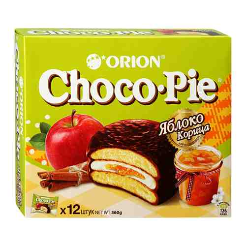 Пирожное Orion Choco Pie Яблоко-Корица 360 г арт. 3422019