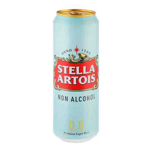 Пиво Stella Artois светлое пастеризованное безалкогольное 0.45 л арт. 3516850