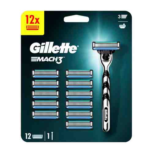 Станок для бритья Gillette Mach3 12 сменных кассет арт. 3372153