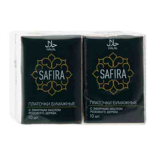 Платочки бумажные Safira мини белые с эфирным маслом розового дерева трехслойные 4 штуки арт. 3428724