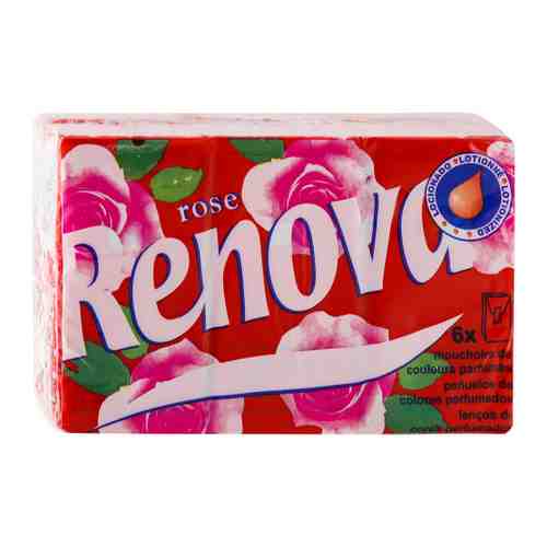 Платочки бумажные Renova Rosa 4-слойные 6 штук арт. 3506230