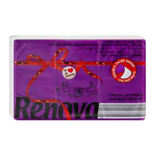 Платочки бумажные Renova Red Label Purple с ароматом лаванды 3-слойные 6 штук арт. 3506240