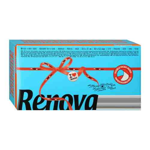 Салфетки бумажные Renova Red Label Maxi Blue 3-слойные 22.5х21 см арт. 3506256