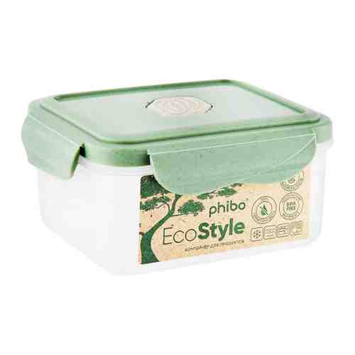 Контейнер пищевой Phibo Eco Style для холодильника и микроволновой печи с клапаном зеленый флэк 500 мл арт. 3446195