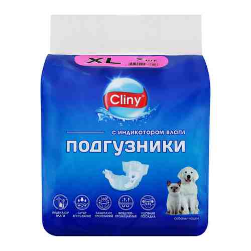 Подгузгники Cliny для собак и кошек 7 штук XL 15-30 кг арт. 3452310