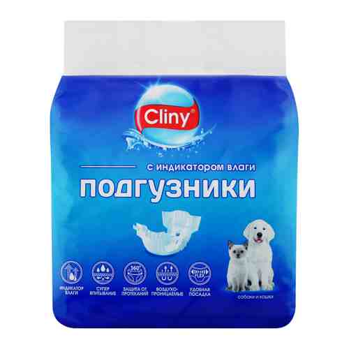 Подгузгники Cliny для собак и кошек 8 штук L 8-16 кг арт. 3452331
