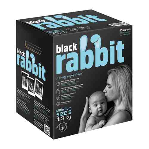 Подгузники Black Rabbit на липучках S (4-8 кг, 32 штуки) арт. 3475924