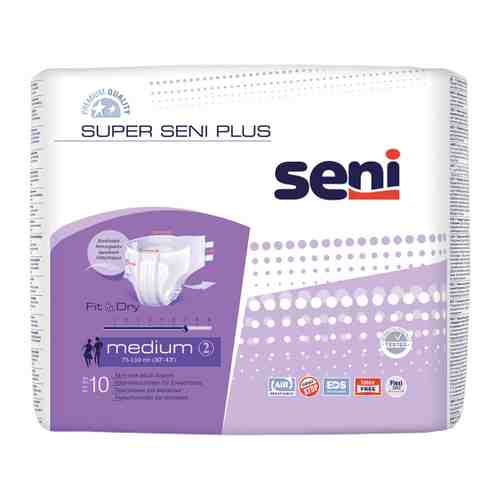 Подгузники для взрослых Seni Super Seni Plus Мedium 2 75х110 см 10 штук арт. 3396186