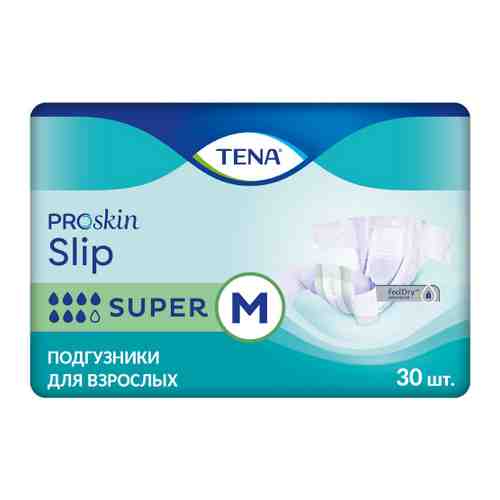 Подгузники для взрослых Tena Slip Super размер M (80-122 см) 30 штук арт. 3506275