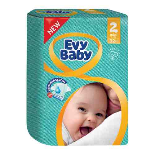 Подгузники Evy Baby 2S (3-6 кг, 32 штуки) арт. 3475360