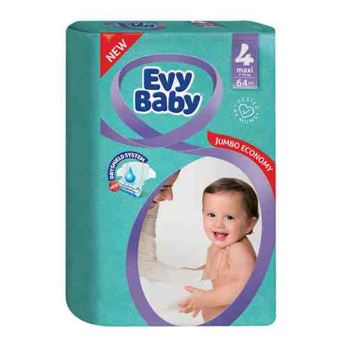 Подгузники Evy Baby Maxi Jumbo 4L (7-18 кг, 64 штуки) арт. 3475362
