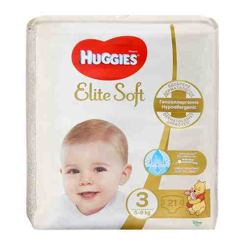 Подгузники Huggies Elite Soft 3 (5-9 кг, 21 штука) арт. 3354409