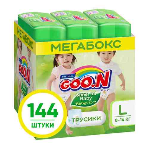 Подгузники-трусики Goon Cheerful Baby L (8-14 кг, 144 штуки) арт. 3447904