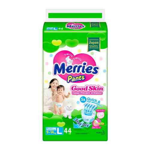 Подгузники-трусики Merries Good Skin L (9-14 кг,44 штуки) арт. 3461028