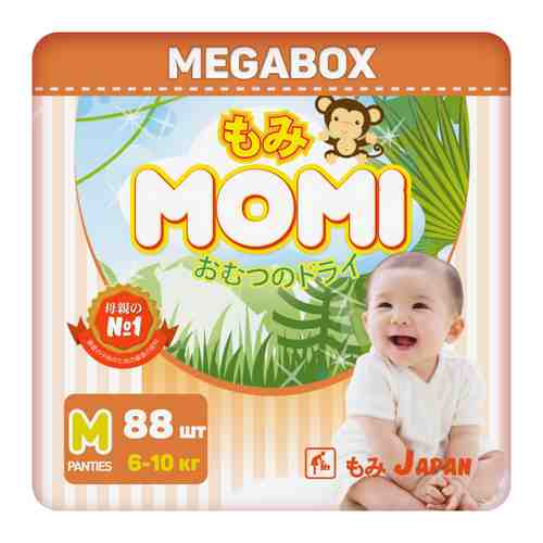 Подгузники-трусики Momi Monkey Megabox M (6-10 кг, 88 штук) арт. 3438030