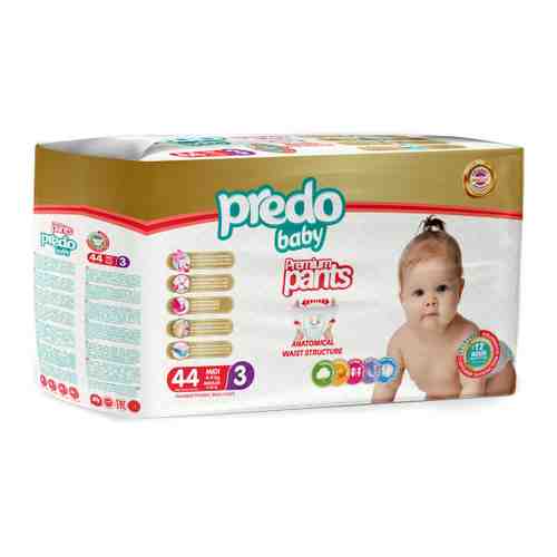 Подгузники-трусики Predo Baby 3 (4-9 кг, 44 штуки) арт. 3486186