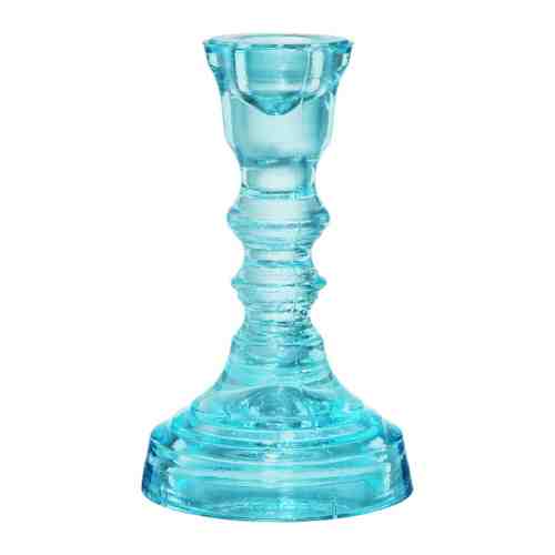 Подсвечник Интерьерное стекло для столовых свечей средний цветной микс скандик марски-4 кристофф-2 лазурь 14 см арт. 3444812