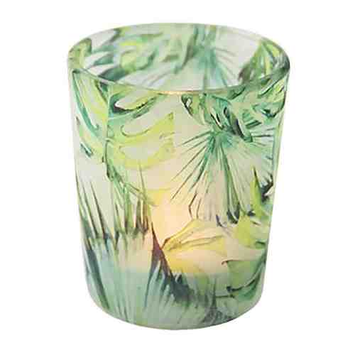 Подсвечник Magic Home декоративный Зеленые листья из стекла 5.5х6.7 см арт. 3423252