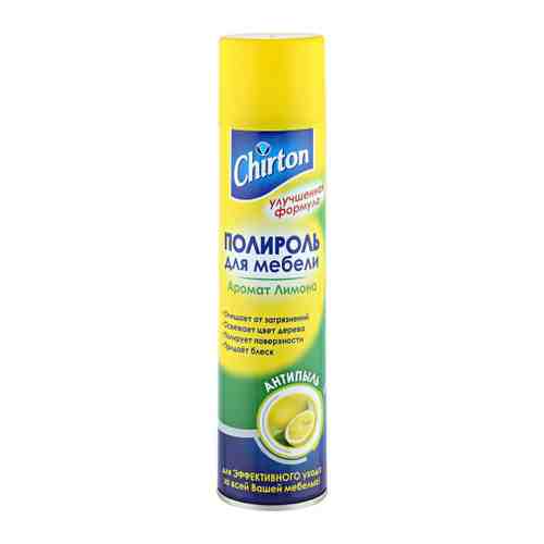 Полироль-антистатик Chirton Антипыль-Лимон для чистки мебели 300 мл арт. 3474649