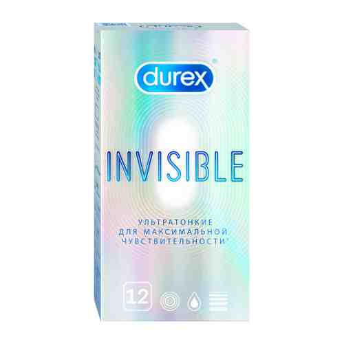 Презервативы Durex Invisible ультратонкие с дополнительной смазкой 12 штук арт. 3290312