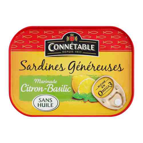 Сардины Connetable Genereuse в маринаде с лимоном и базиликом 140 г арт. 3420895