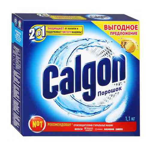 Порошок для стиральных машин Calgon 2 в 1 для смягчения воды и предотвращения образования накипи 1.1 кг арт. 3046737