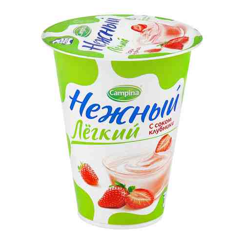Продукт Сюрприз Campina Нежный йогуртный с соком клубники легкий 0.1% 320 г арт. 3418008