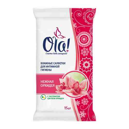 Влажные салфетки Ola! для интимной гигиены очищающие аромат нежная орхидея 15 штук арт. 3437658