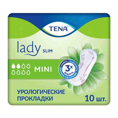 Прокладки урологические Tena Lady Slim Mini 10 штук арт. 3502006