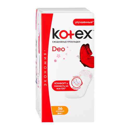 Прокладки ежедневные Kotex Deo Normal Liners 56 штук арт. 3403677