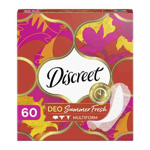 Прокладки ежедневные Discreet Deo Summer Fresh Mega Pack с цитрусовым ароматом 60 штук арт. 3315336