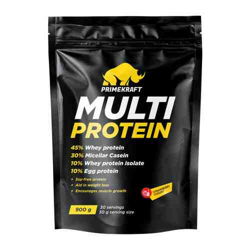 Протеин Prime Kraft Multi Protein многокомпонентный со вкусом Клубничный йогурт 900 г арт. 3488125
