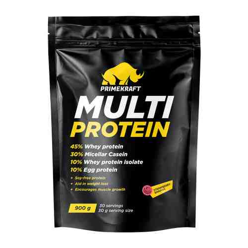 Протеин Prime Kraft Multi Protein многокомпонентный со вкусом Клубника-банан 900 г арт. 3488093