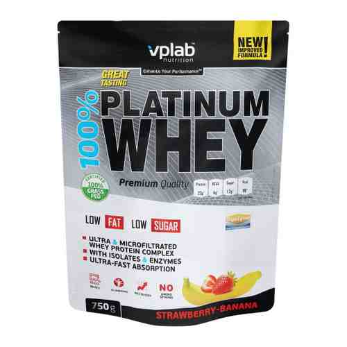 Протеин VpLab 100% Platinum Whey Клубника Банан 750 г арт. 3387675